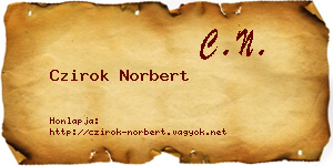 Czirok Norbert névjegykártya
