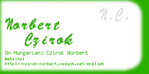 norbert czirok business card